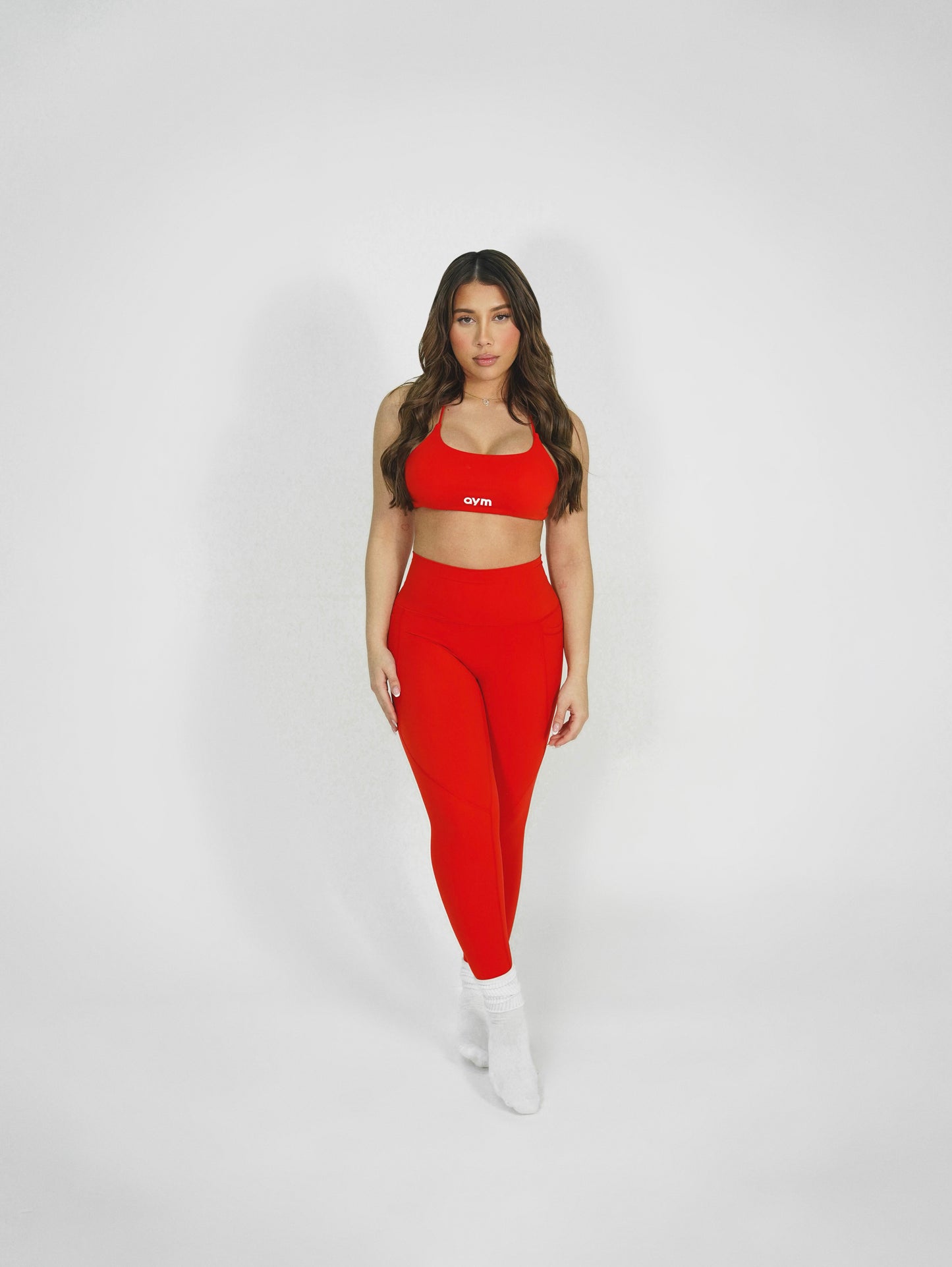 Cross Back Sports Bra (Red)